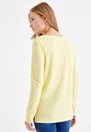 Bayan Sarı Basic Uzun Kollu Tişört