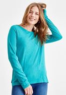 Bayan Yeşil Basic Uzun Kollu Tişört