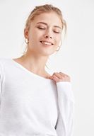 Bayan Beyaz Basic Uzun Kollu Tişört