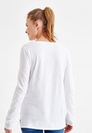 Bayan Beyaz Basic Uzun Kollu Tişört