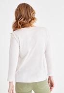 Bayan Sarı V Yaka Detaylı Bluz