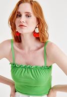 Bayan Yeşil Önü Fırfırlı Atlet