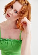 Bayan Yeşil Önü Fırfırlı Atlet