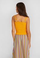 Bayan Sarı İnce Askılı Gipeli Bluz