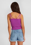 Bayan Lila İnce Askılı Gipeli Bluz