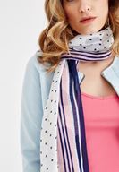 Bayan Lacivert Desenli Uzun Şal