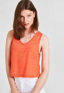 Bayan Kırmızı Biyeli Kalın Askılı Bluz