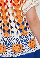 Bayan Turuncu Kısa Kollu Triko