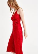 Bayan Kırmızı Dantel Tulum