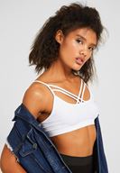 Bayan Beyaz Çapraz Biyeli Büstiyer