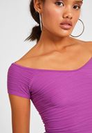 Bayan Lila V Yaka Crop Top