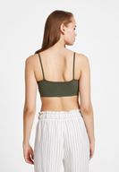 Bayan Yeşil Biye Detaylı Büstiyer