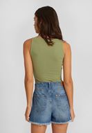 Bayan Yeşil Kalın Askılı Basic Atlet