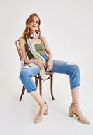 Bayan Yeşil Basic Kare Yaka Atlet