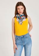 Bayan Sarı Basic Kare Yaka Atlet