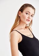 Bayan Siyah Askılı V Yaka Atlet