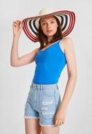 Bayan Mavi Askılı V Yaka Atlet