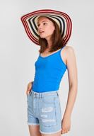 Bayan Mavi Askılı V Yaka Atlet