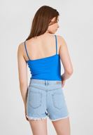 Bayan Mavi Askılı V Yaka Atlet