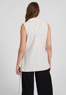 Bayan Gri Bağlama Detaylı Yelek