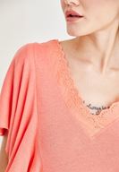 Bayan Kırmızı Beli Lastikli Kol Detaylı Bluz 