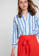 Bayan Çok Renkli Çizgi Detaylı Gömlek