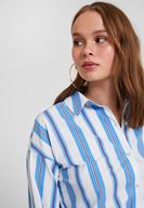 Bayan Çok Renkli Çizgi Detaylı Gömlek