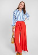 Bayan Çok Renkli Çizgi Detaylı Gömlek