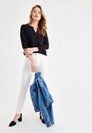 Bayan Siyah Önü Düğme Detaylı Pamuk Gömlek