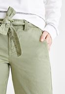 Bayan Yeşil Beli Kemerli Kargo Pantolon