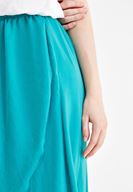 Bayan Yeşil Asimetrik Kesim Etek