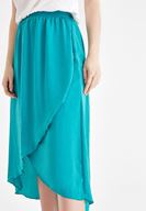 Bayan Yeşil Asimetrik Kesim Etek