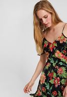 Bayan Çok Renkli Karışık Desenli Askılı Elbise