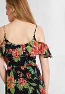 Bayan Çok Renkli Karışık Desenli Askılı Elbise