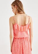 Bayan Çok Renkli Puantiye Desenli Askılı Bluz