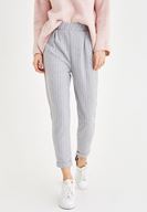 Bayan Çok Renkli Çizgili Cepli Boru Paça Pantolon