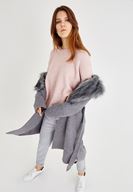 Bayan Çok Renkli Çizgili Cepli Boru Paça Pantolon