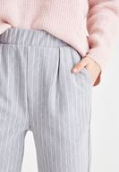 Bayan Çok Renkli Çizgili Cepli Boru Paça Pantolon