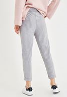 Bayan Çok Renkli Çizgili Cepli Boru Paça Pantolon