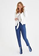 Bayan Çok Renkli Çizgili Cepli Boru Paça Pantolon