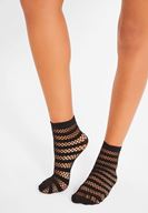 Bayan Siyah Çizgi Detaylı Çorap
