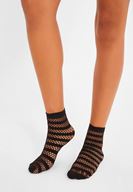 Bayan Siyah Çizgi Detaylı Çorap