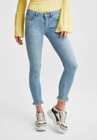 Bayan Mavi Dar Paça Düşük Bel Denim Pantolon