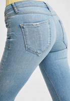 Bayan Mavi Dar Paça Düşük Bel Denim Pantolon