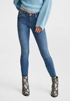 Bayan Mavi Dar Paça Düşük Bel Denim Pantolon