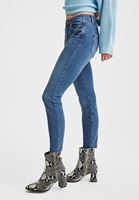 Bayan Mavi Dar Paça Düşük Bel Denim Pantolon