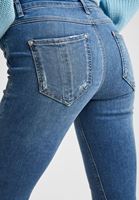 Bayan Mavi Dar Paça Düşük Bel Denim Pantolon