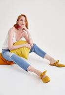 Bayan Beyaz Bağlamalı Saten Bluz