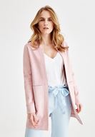 Bayan Pembe Dikiş Detaylı Cepli Ceket