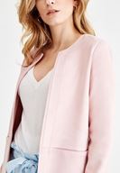 Bayan Pembe Dikiş Detaylı Cepli Ceket